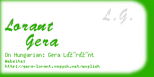 lorant gera business card